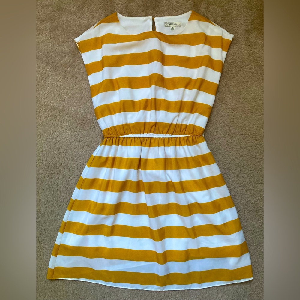 Alythea Mustard Stripe Dress - Size M